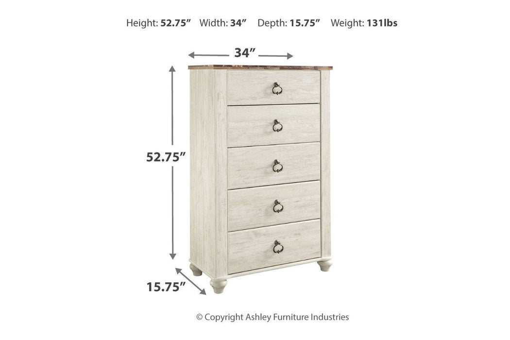 Willowton Two-tone Chest of Drawers - Lara Furniture