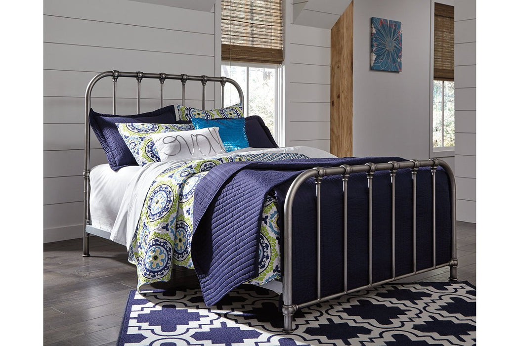 Nashburg Silver Twin Metal Bed - Lara Furniture