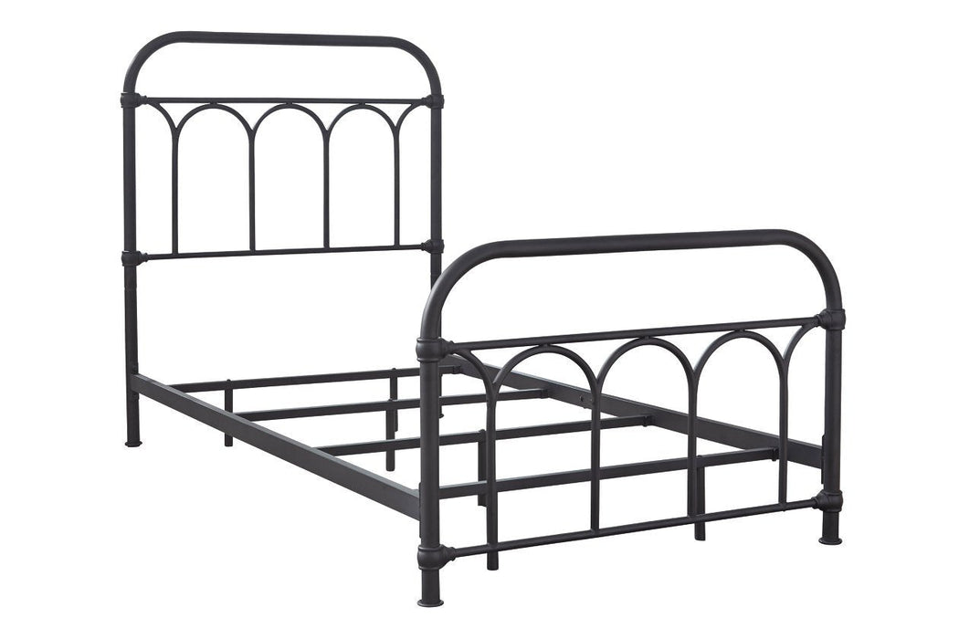 Nashburg Black Twin Metal Bed - Lara Furniture