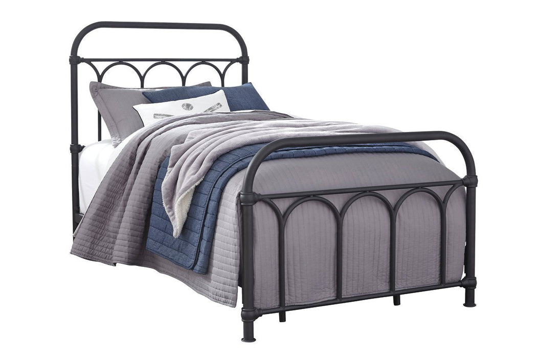 Nashburg Black Twin Metal Bed - Lara Furniture