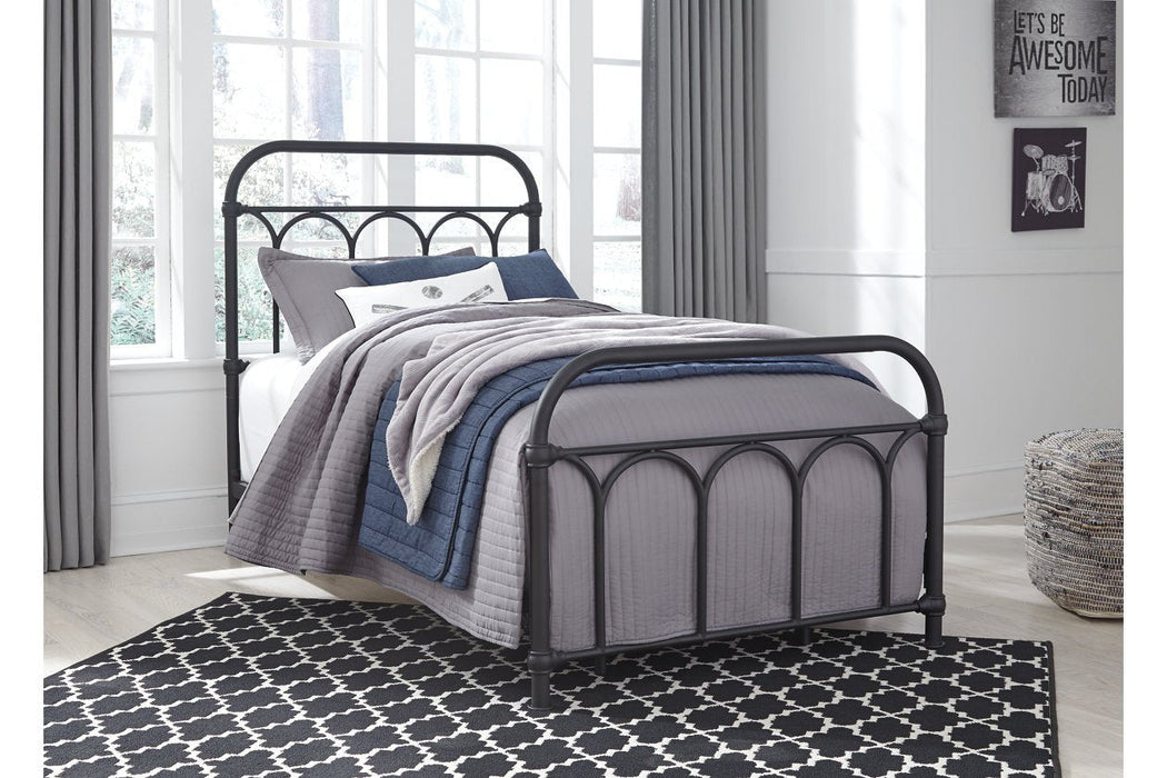 Nashburg Black Twin Metal Bed - Lara Furniture