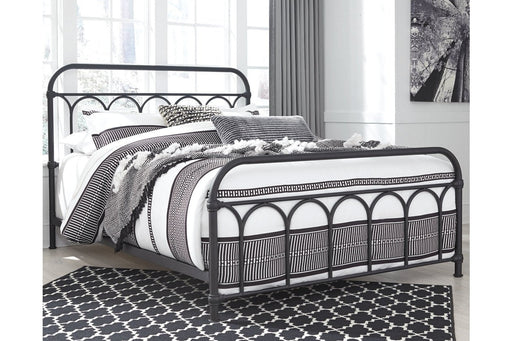 Nashburg Black Queen Metal Bed - Lara Furniture