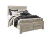 Bellaby Whitewash Queen Storage Platform Bed - Lara Furniture