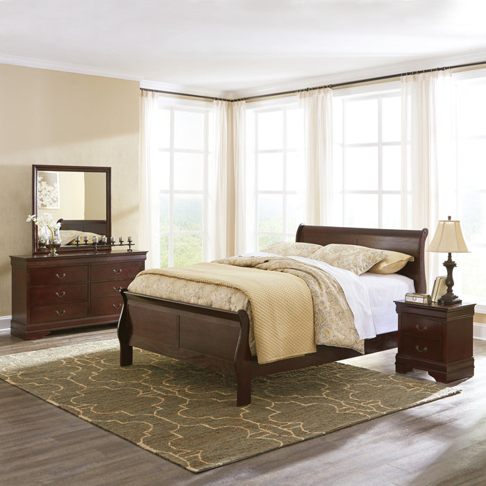 Alisdair Dark Brown Sleigh Bedroom Set - Lara Furniture