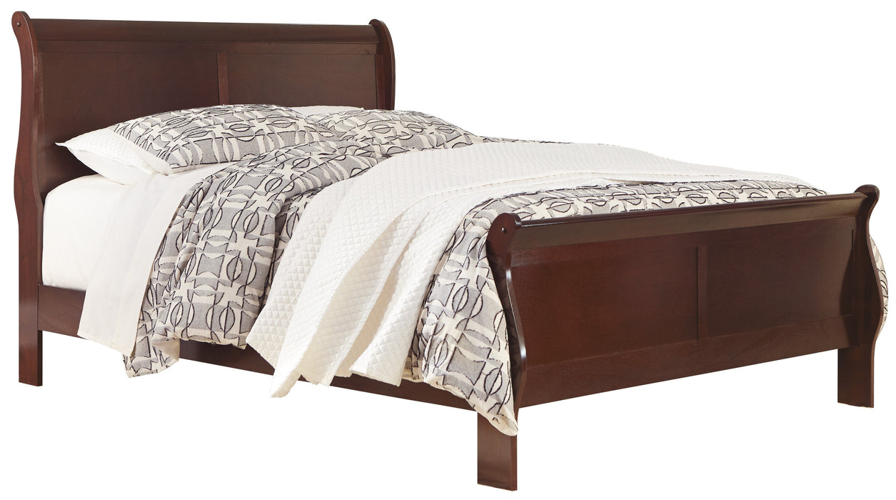 Alisdair Dark Brown Queen Sleigh Bed - Lara Furniture