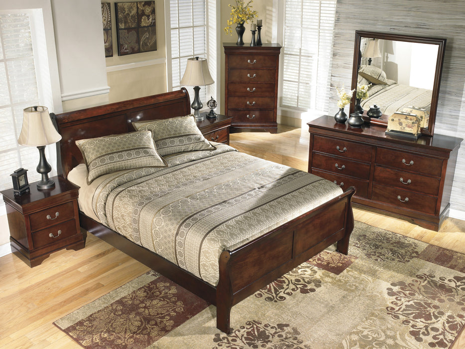 Alisdair Dark Brown King Sleigh Bed - Lara Furniture