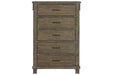 Shamryn Grayish Brown Chest of Drawers - Lara Furniture