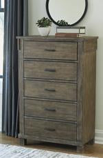 Shamryn Grayish Brown Chest of Drawers - Lara Furniture