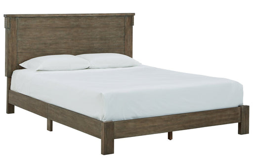 Shamryn Grayish Brown Queen Panel Bed - Lara Furniture