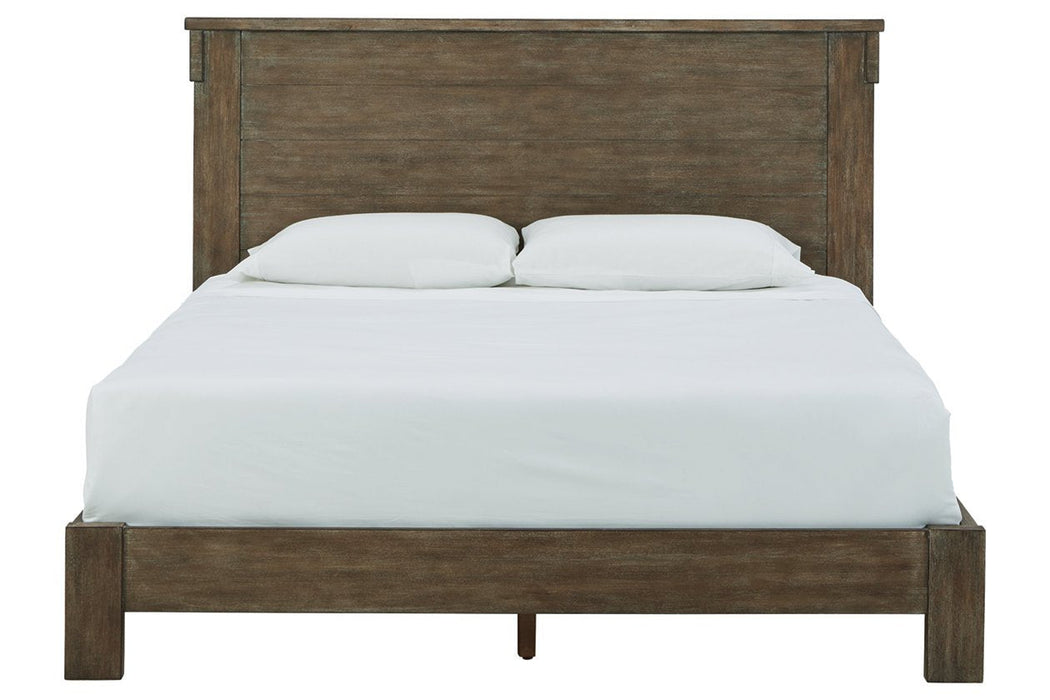 Shamryn Grayish Brown Queen Panel Bed - Lara Furniture