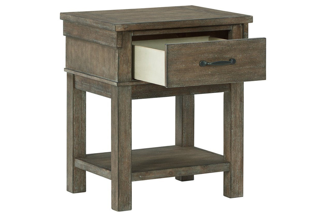 Shamryn Grayish Brown Nightstand - Lara Furniture