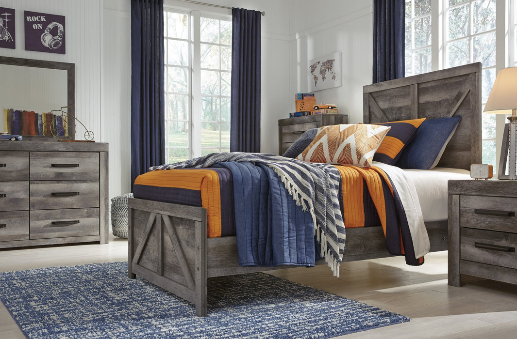 Wynnlow Gray Youth Crossbuck Panel Bedroom Set - Lara Furniture