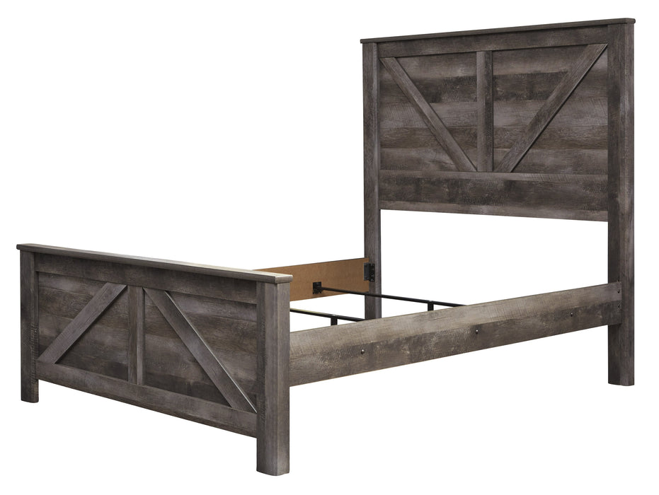 Wynnlow Gray Queen Crossbuck Panel Bed - Lara Furniture