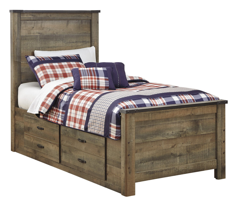 Trinell Brown Twin Panel Under Bed Storage Bed - Lara Furniture