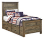 Trinell Brown Twin Panel Under Bed Storage Bed - Lara Furniture