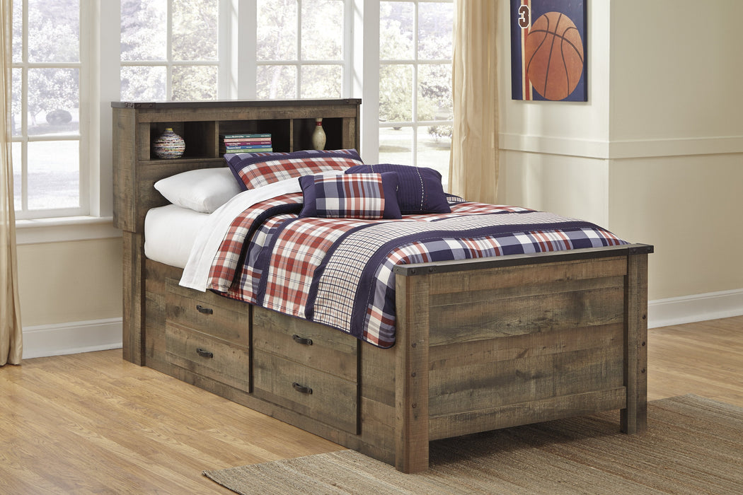 Trinell Brown Panel Bookcase Under Bed Storage Youth Bedroom Set - Lara Furniture