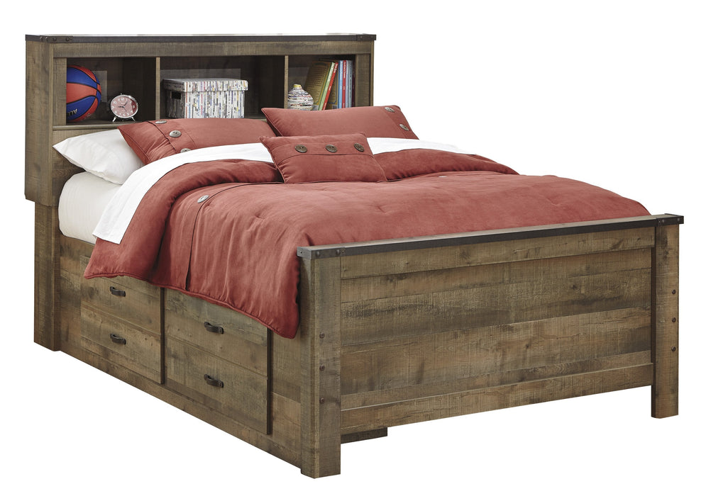 Trinell Brown Panel Bookcase Under Bed Storage Youth Bedroom Set - Lara Furniture