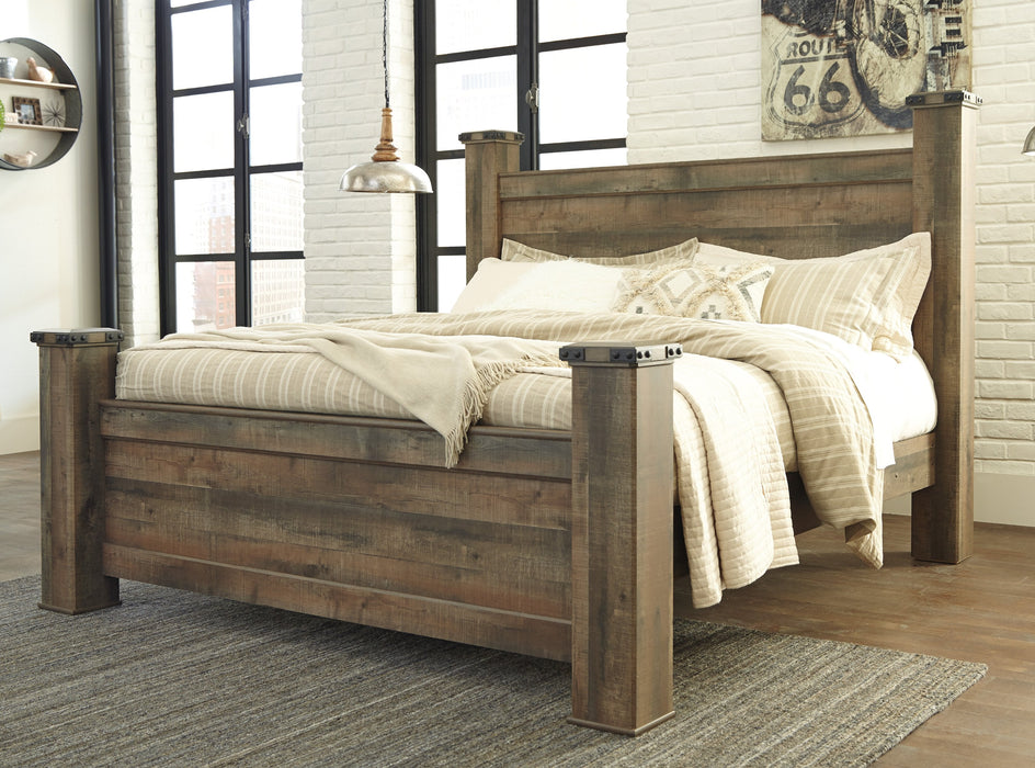 Trinell Brown King Poster Bed - Lara Furniture