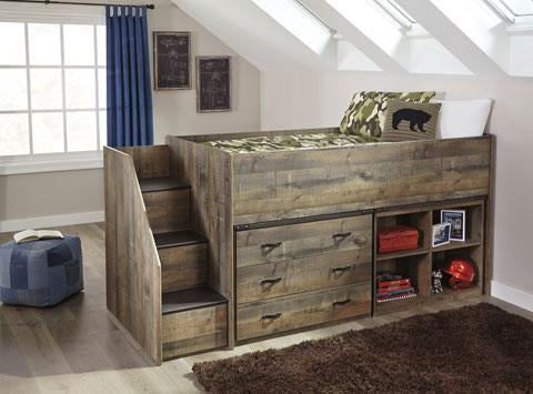 Trinell Brown Twin Loft Bed - Lara Furniture