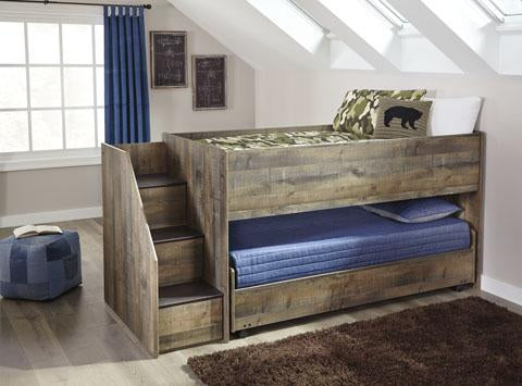 Trinell Brown Loft Caster Bed - Lara Furniture