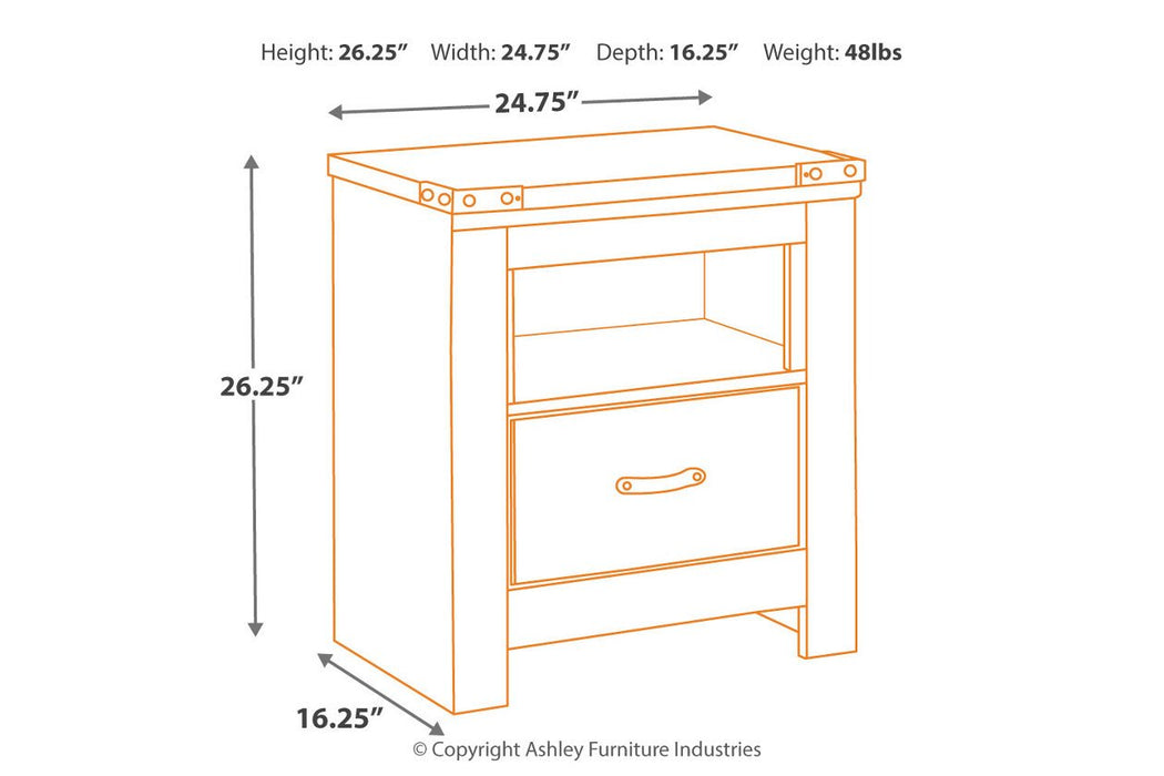 Trinell Brown Nightstand - Lara Furniture