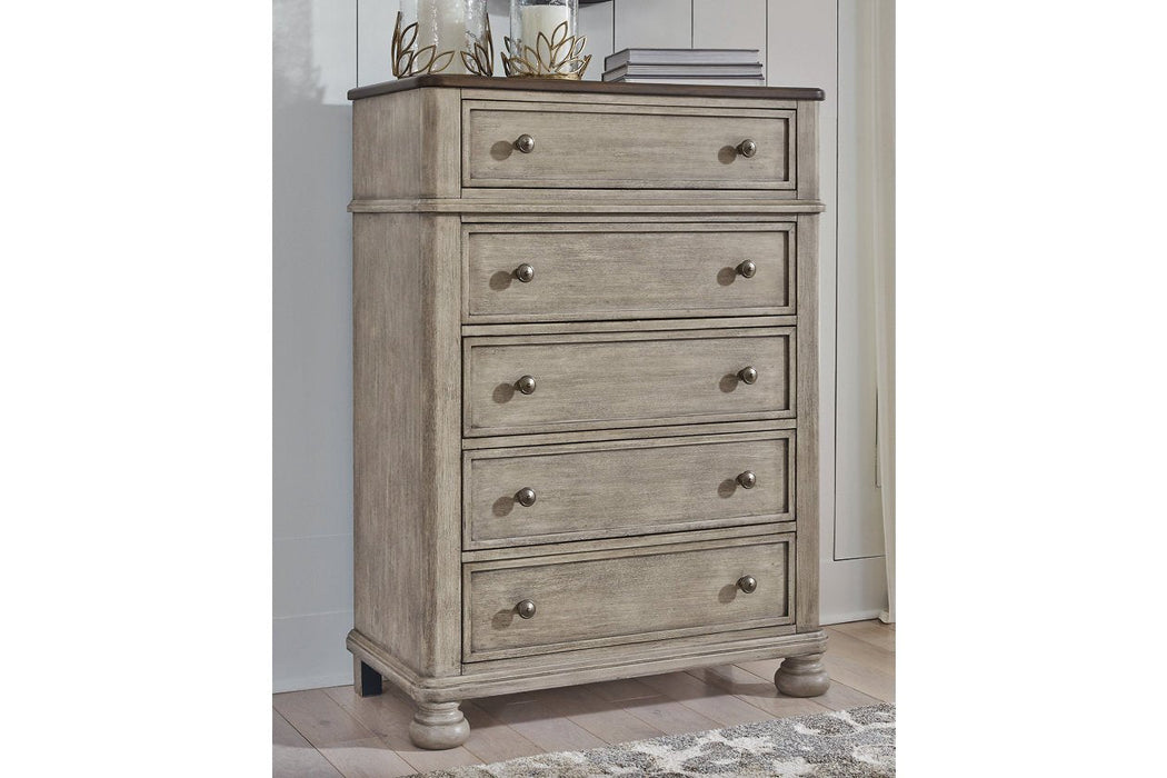 Falkhurst Gray/Brown Chest of Drawers - Lara Furniture