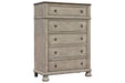 Falkhurst Gray/Brown Chest of Drawers - Lara Furniture