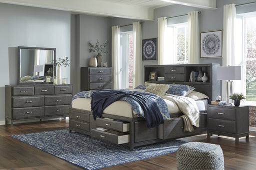 Caitbrook Gray Bookcase Storage Bedroom Set - Lara Furniture