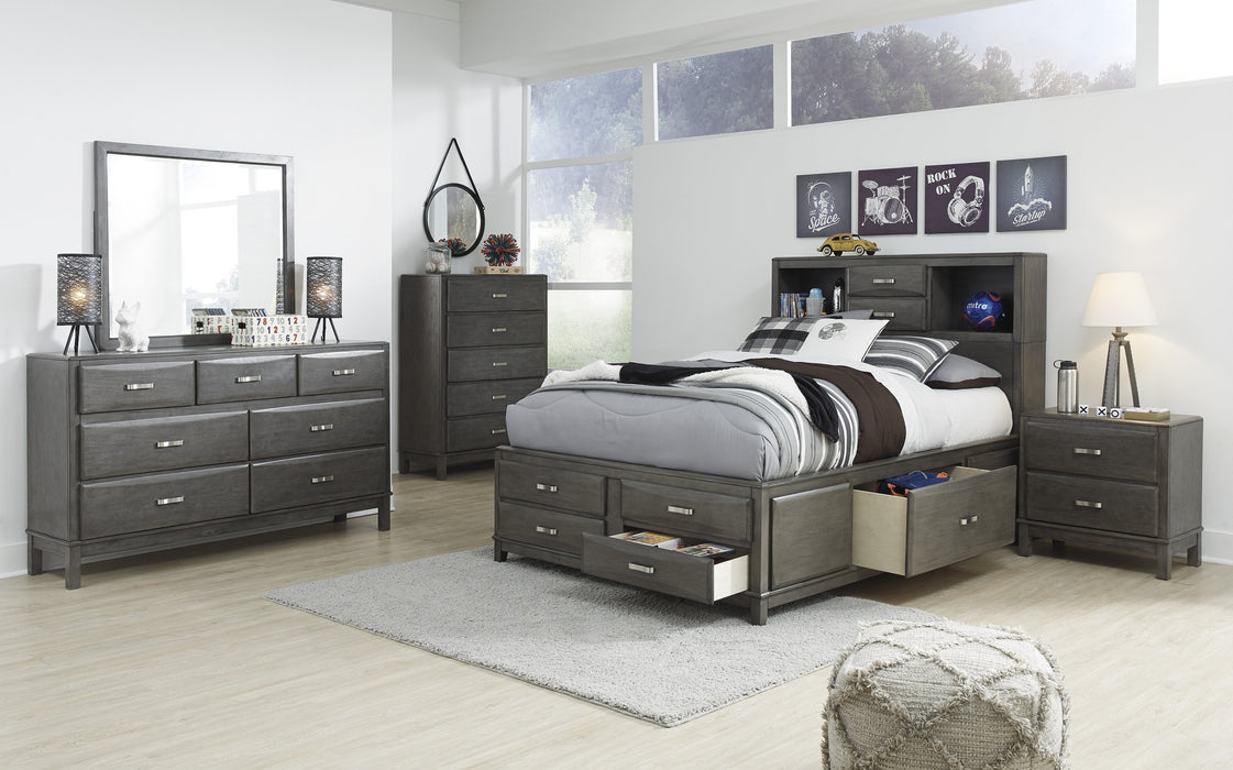 Caitbrook Gray Bookcase Storage Youth Bedroom Set - Lara Furniture