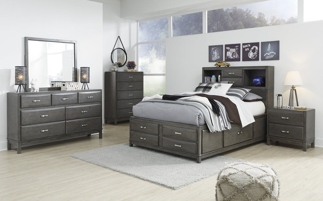 Caitbrook Gray Bookcase Storage Youth Bedroom Set - Lara Furniture