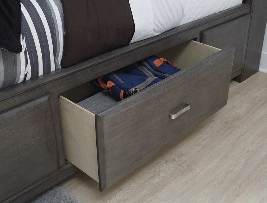 Caitbrook Gray Full Bookcase Storage Bed - Lara Furniture