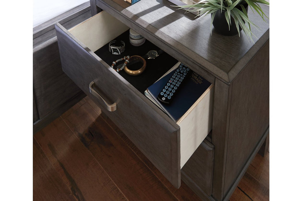 Caitbrook Gray Nightstand - Lara Furniture