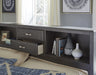 Caitbrook Gray King Bookcase Storage Bed - Lara Furniture