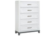 Brynburg White Chest of Drawers - Lara Furniture