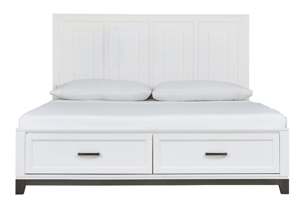 Brynburg White Queen Footboard Storage Platform Bed - Lara Furniture