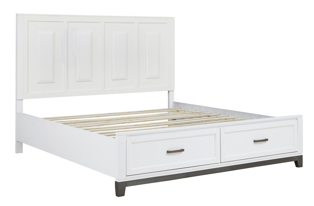 Brynburg White King Footboard Storage Platform Bed - Lara Furniture