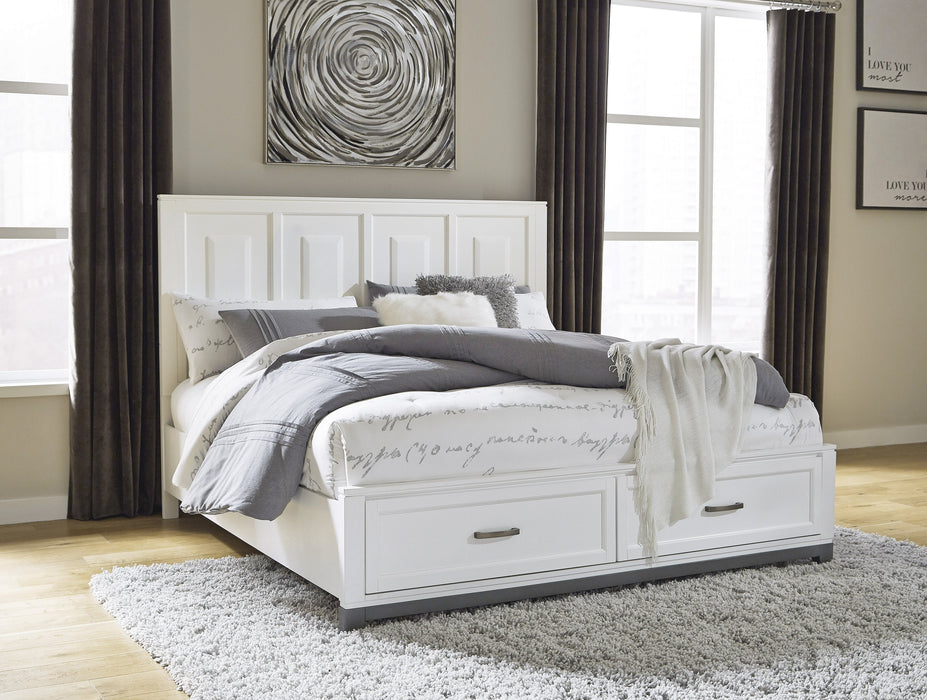 Brynburg White Footboard Storage Platform Bedroom Set - Lara Furniture
