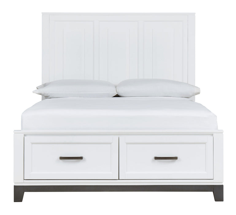 Brynburg White Full Footboard Storage Platform Bed - Lara Furniture