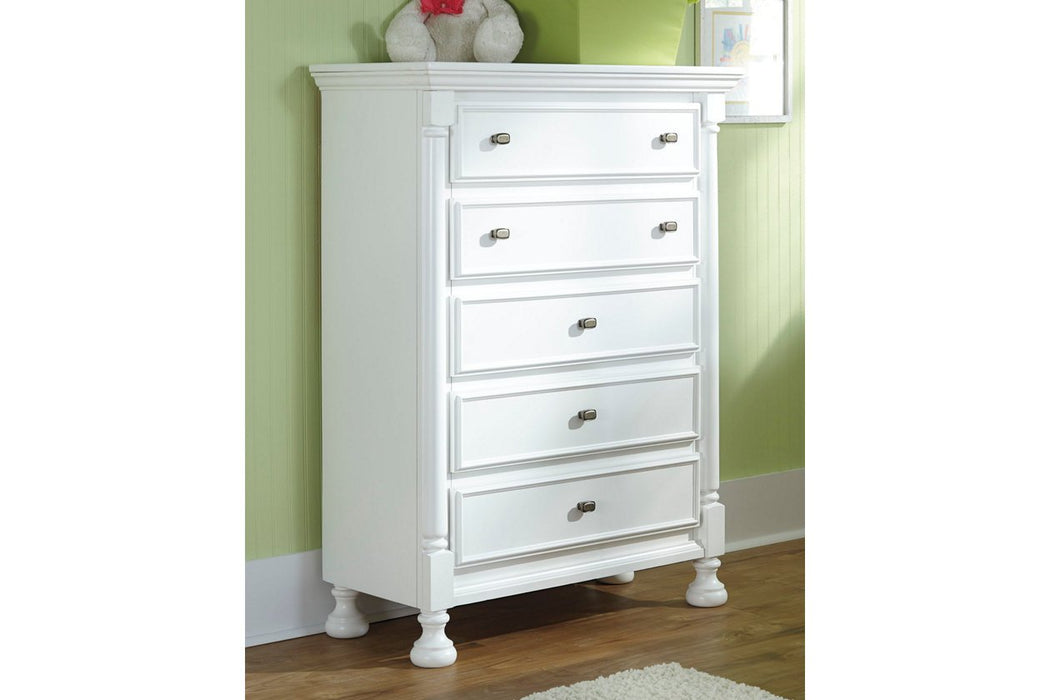 Kaslyn White Chest of Drawers - Lara Furniture