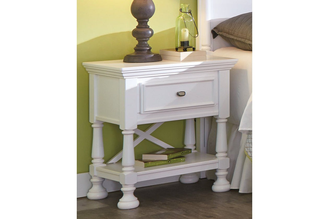 Kaslyn White Nightstand - Lara Furniture