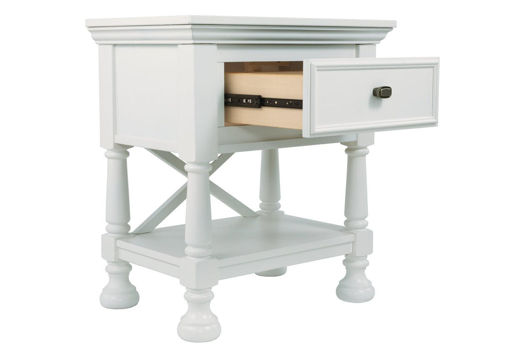 Kaslyn White Nightstand - Lara Furniture