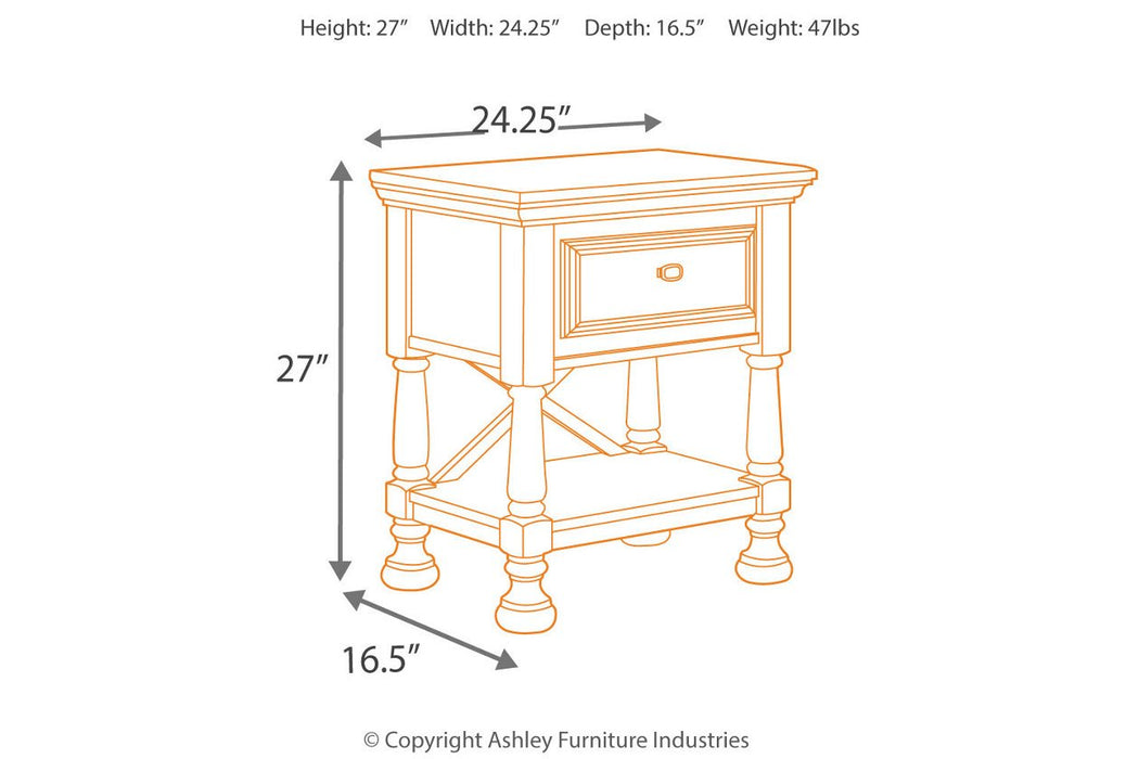 Kaslyn White Nightstand - Lara Furniture