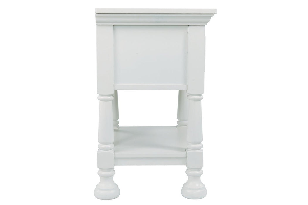 Kaslyn White Nightstand - Lara Furniture