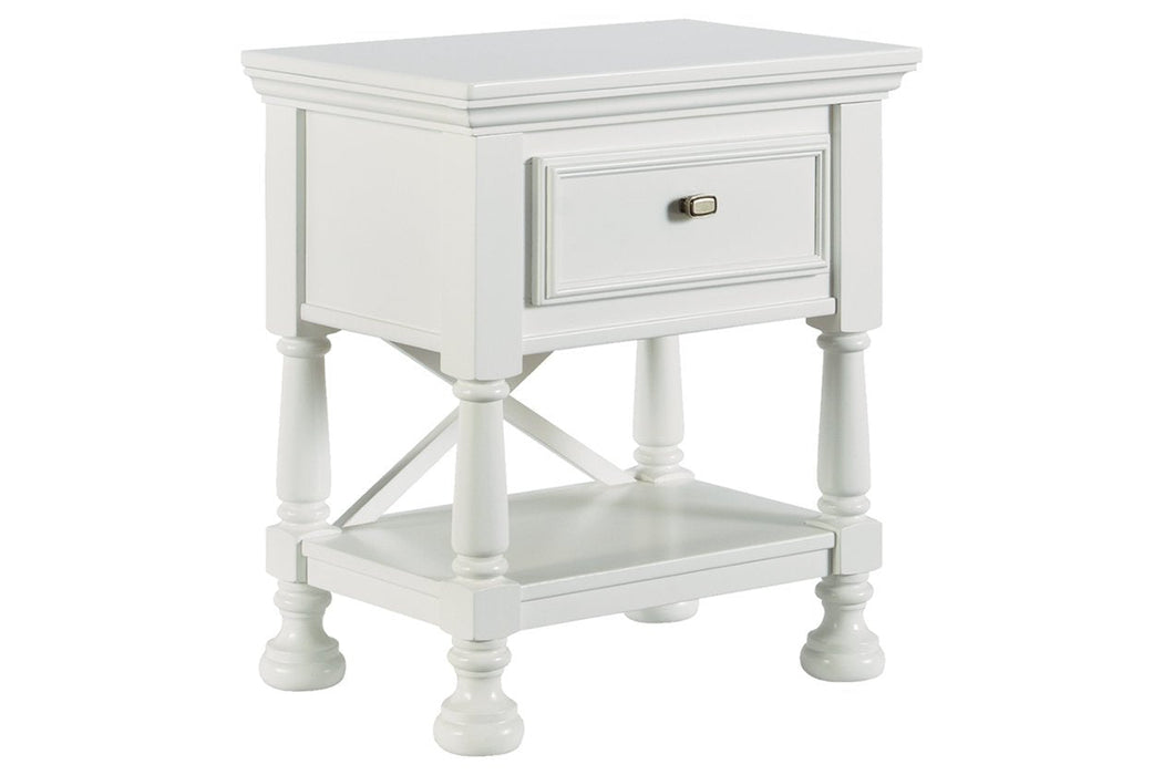 Kaslyn White Nightstand - Lara Furniture