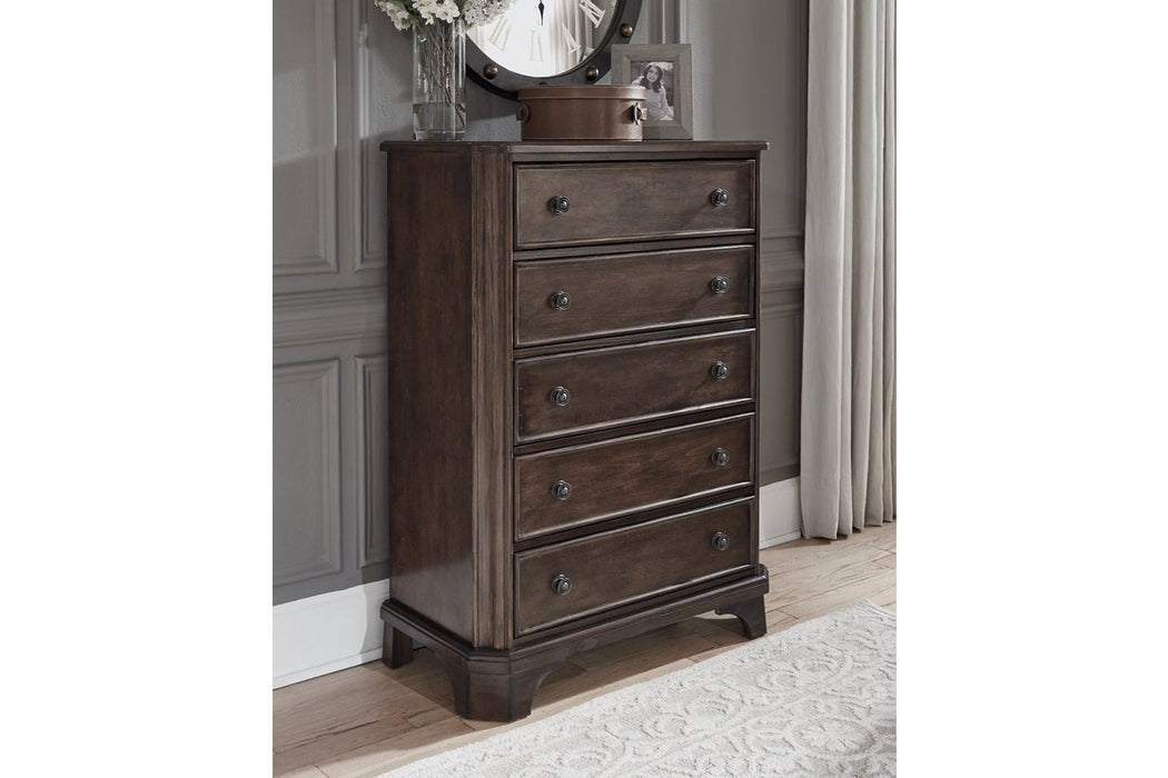 Adinton Brown Chest of Drawers - Lara Furniture