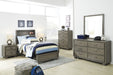 Arnett Gray Twin Bookcase Bed - Lara Furniture