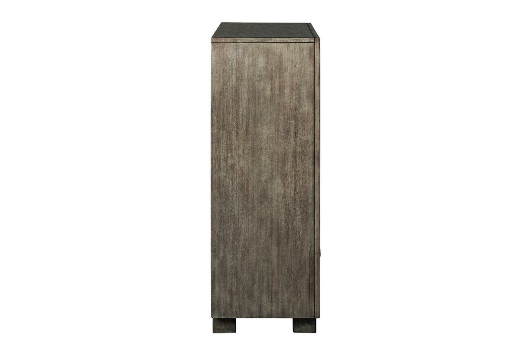 Arnett Gray Chest of Drawers - Lara Furniture