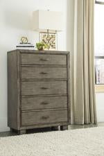 Arnett Gray Chest of Drawers - Lara Furniture