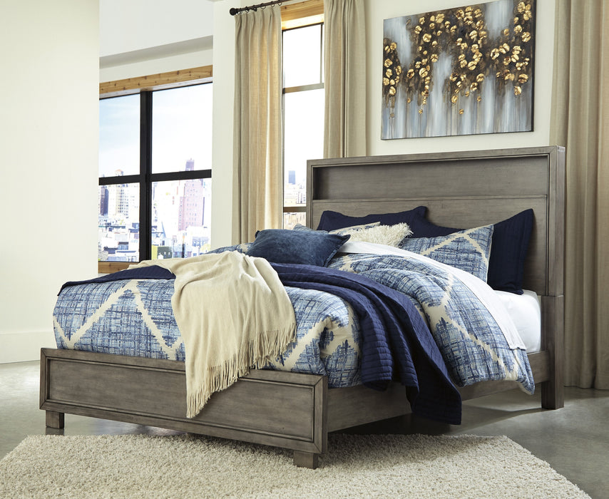 Arnett Gray Queen Bookcase Bed - Lara Furniture