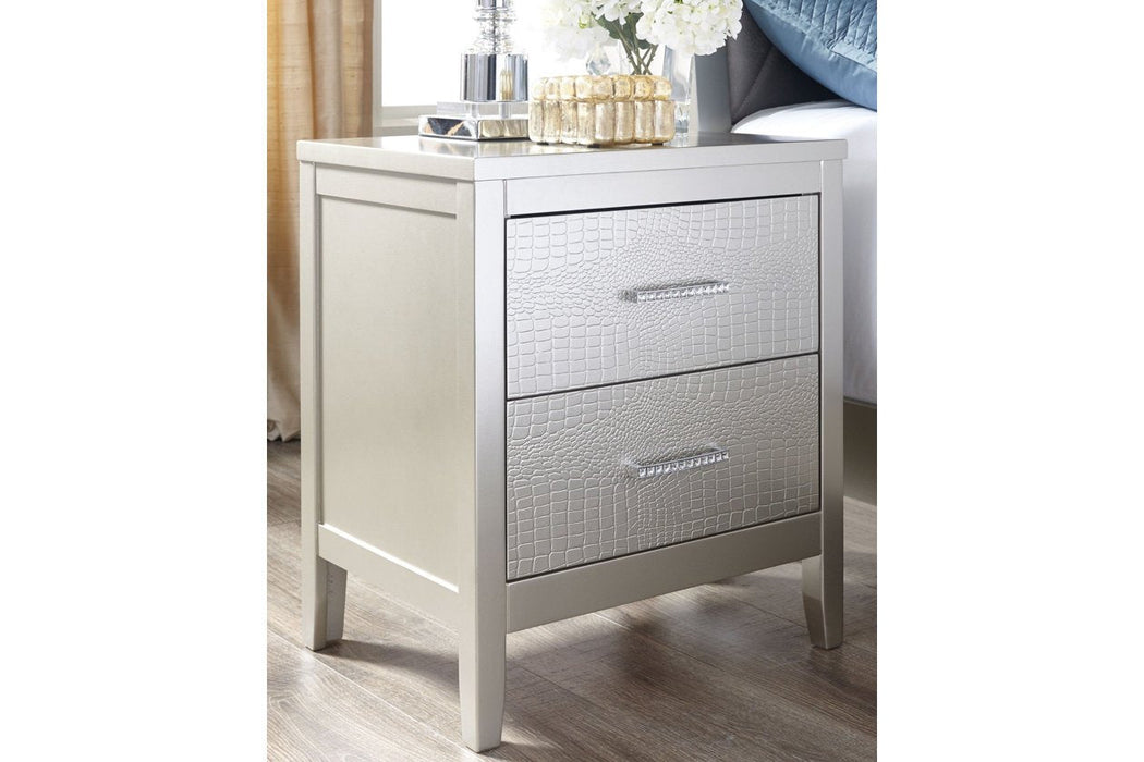 Olivet Silver Nightstand - Lara Furniture